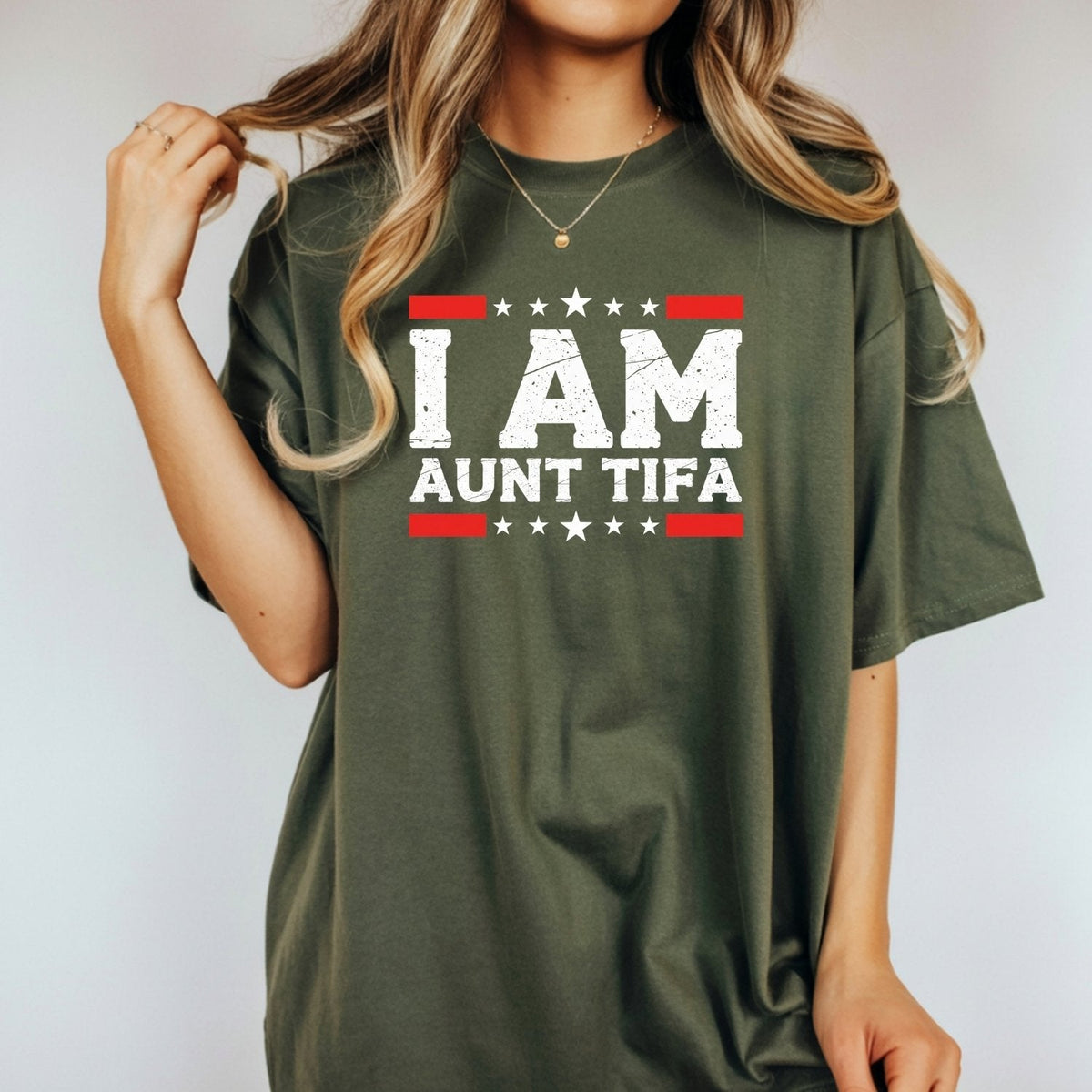 I Am Aunt Tifa T-Shirt – Cute Funny Meme Shirt for Women product image 6