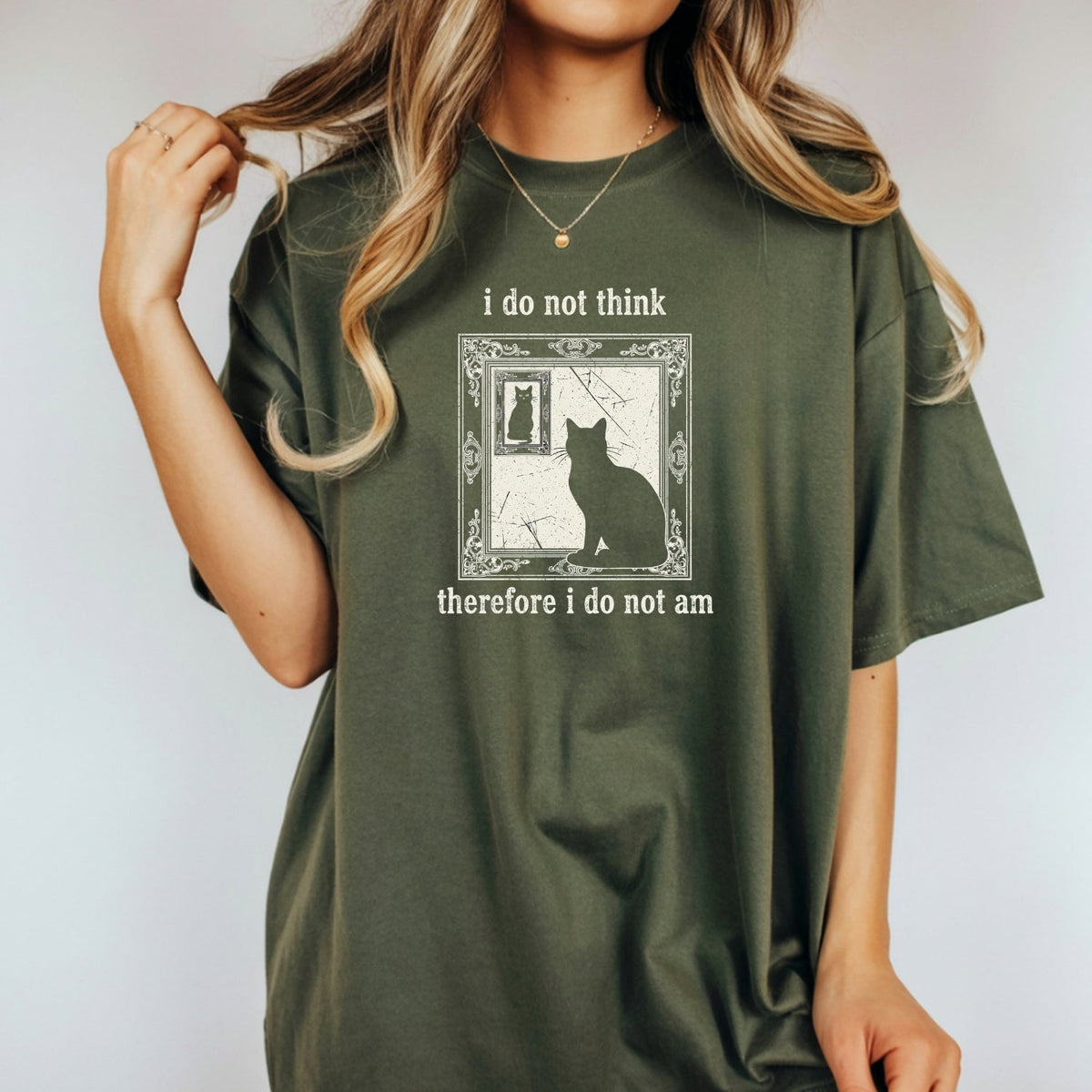 I Do Not Think Therefore I Do Am T-Shirt – Funny Cat Tee – product image 13