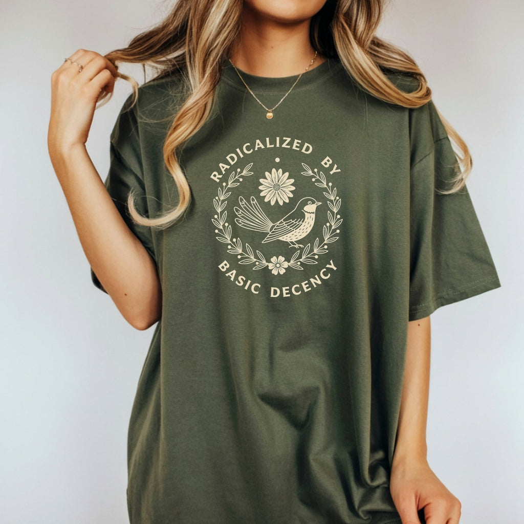 Radicalized by Basic Decency Shirt – Unisex Comfort Tee – product image 10