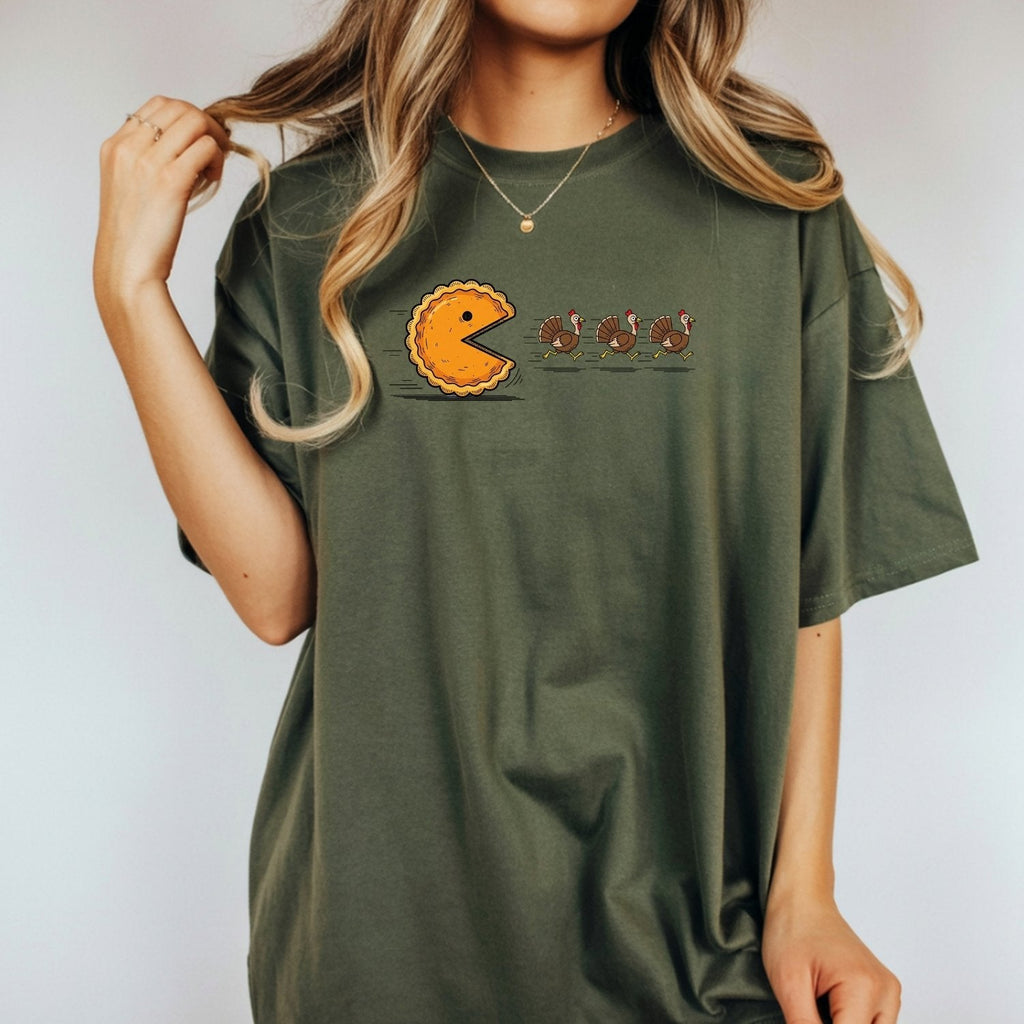 Retro Turkey Chase Shirt – Funny Thanksgiving Pumpkin Pie product image 14
