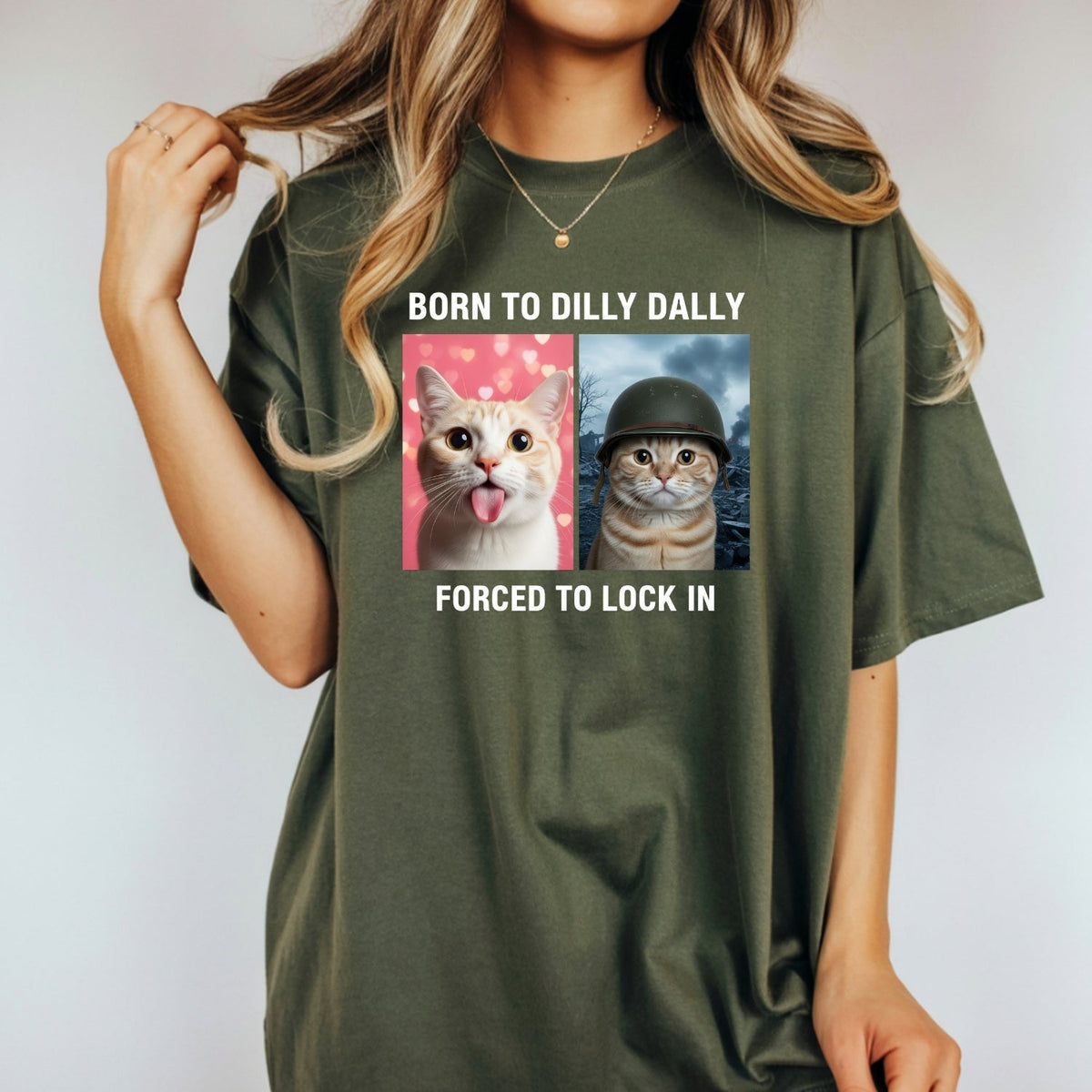 Born to Dilly Dally Forced to Lock In T-Shirt – Funny Viral product image 12