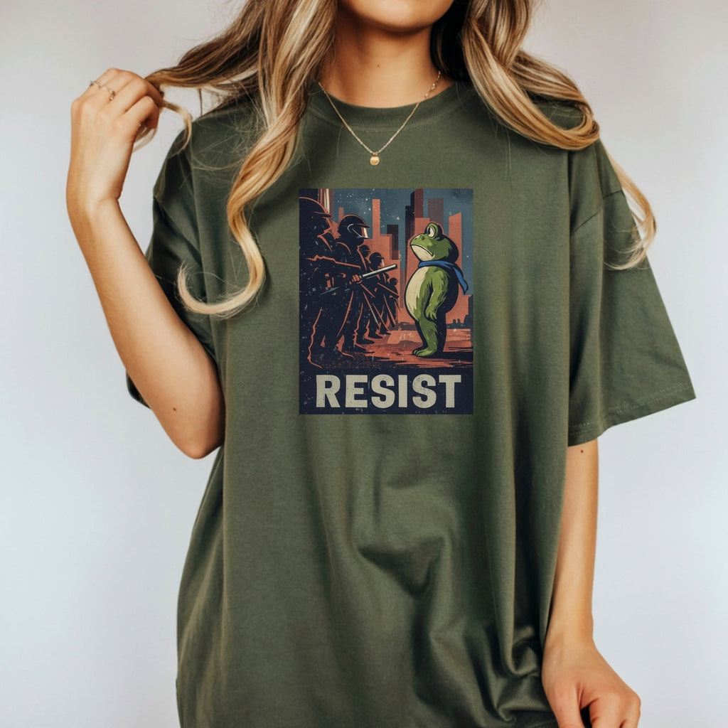 Resist Portland Frog Shirt – Funny Rebel Graphic Tee – No product image 12
