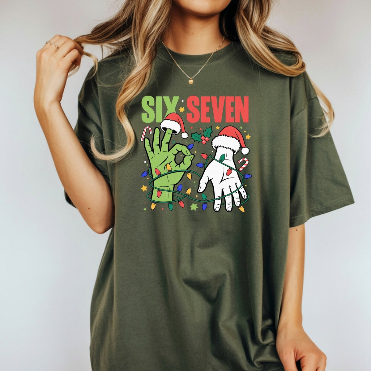 6 7 Christmas Shirt – Funny Santa Meme Holiday Tee product image 9