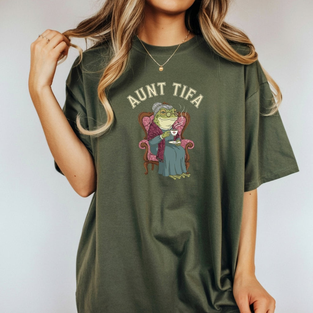 Funny Aunt Tifa T-Shirt – Frog Meme Humor Graphic Tee product image 7
