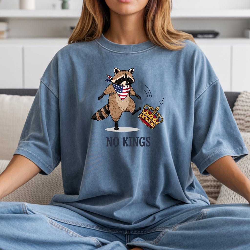 No Kings Raccoon T-Shirt – Funny American Rebel Tee – product image 9