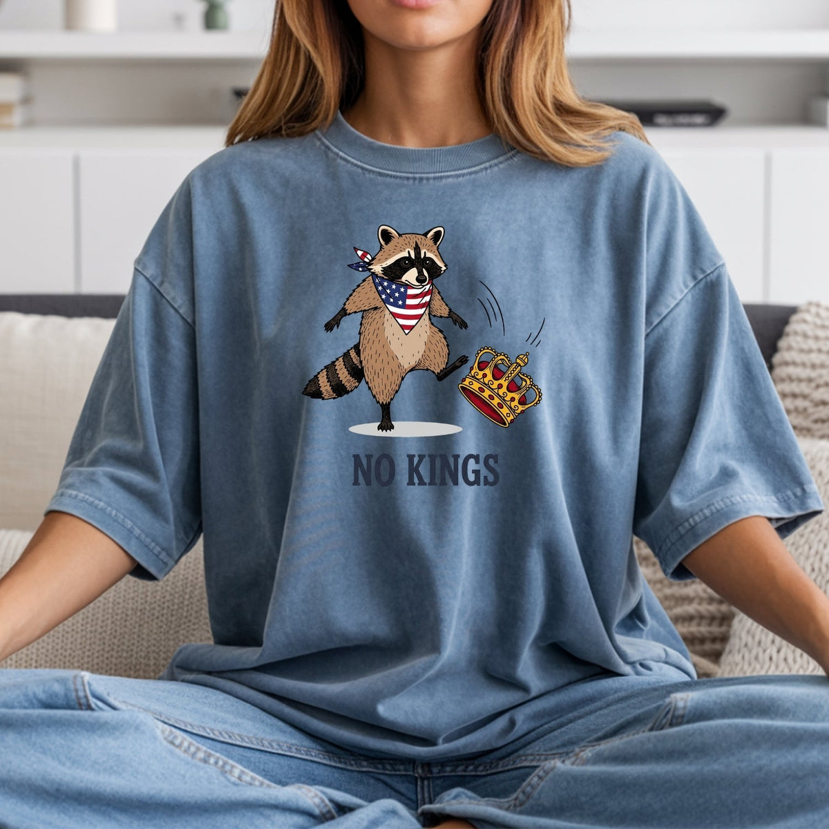 No Kings Raccoon T-Shirt – Funny American Rebel Tee – product image 9