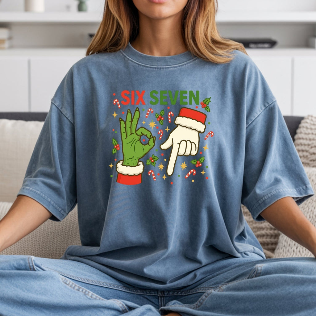 6 7 Meme Christmas Tee – Funny Santa Holiday Graphic Shirt product image 13