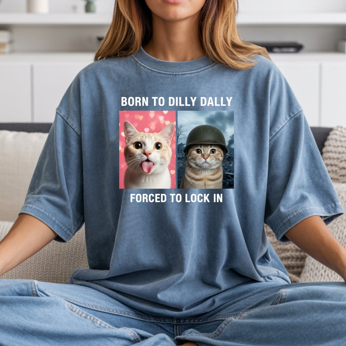 Born to Dilly Dally Forced to Lock In T-Shirt – Funny Viral product image 13