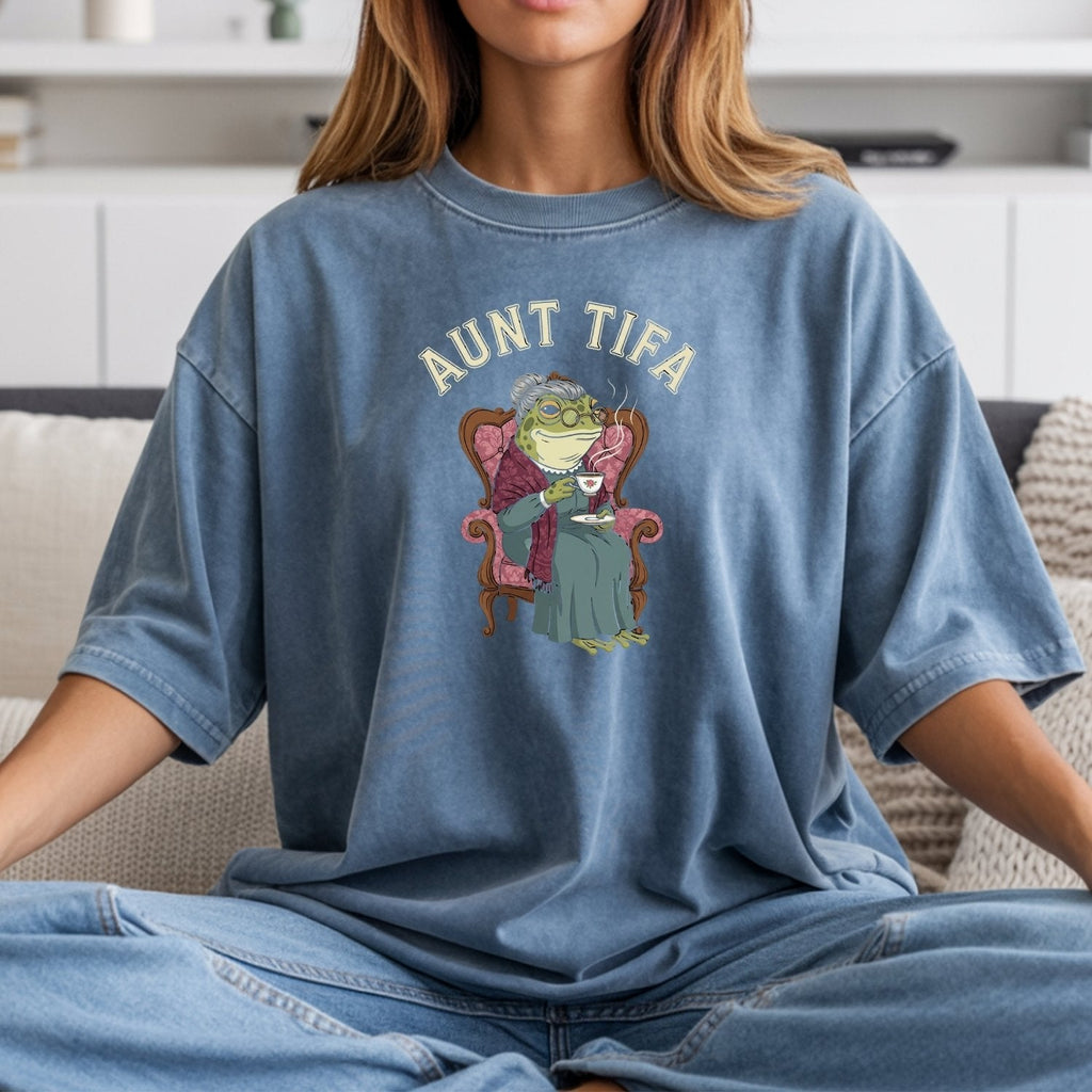 Funny Aunt Tifa T-Shirt – Frog Meme Humor Graphic Tee product image 8