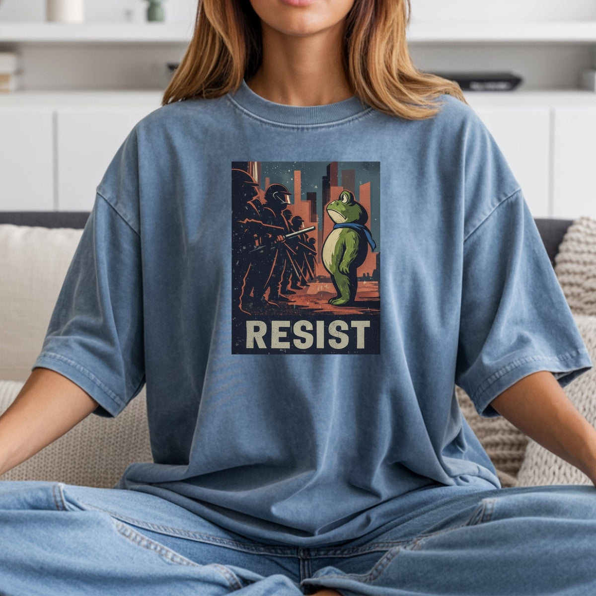 Resist Portland Frog Shirt – Funny Rebel Graphic Tee – No product image 13