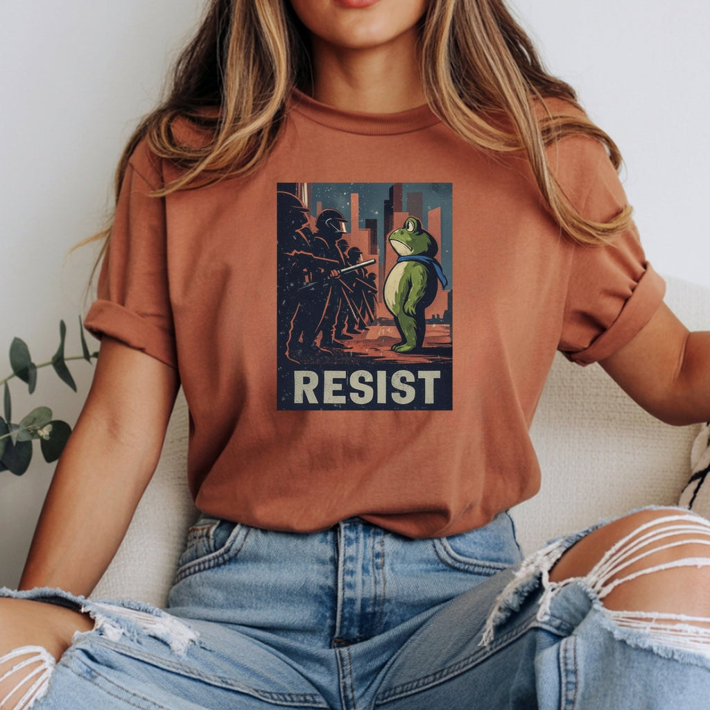 Resist Portland Frog Shirt – Funny Rebel Graphic Tee – No product image 14