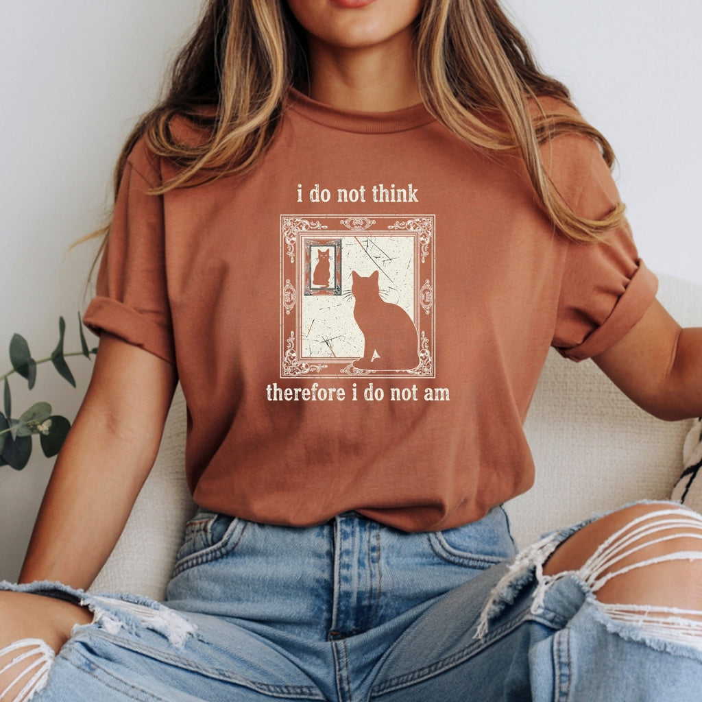 I Do Not Think Therefore I Do Am T-Shirt – Funny Cat Tee – product image 15