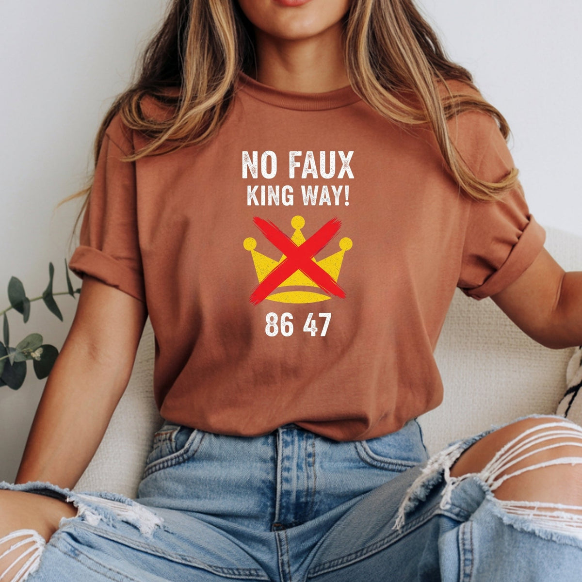 No Faux King Way 8647 Tee – Witty Wordplay Graphic Shirt product image 15