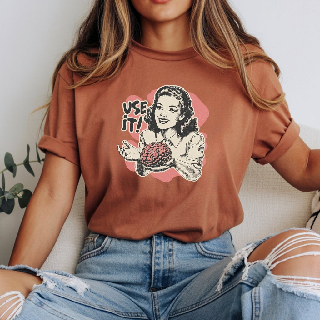 Use Your Brain Graphic T-Shirt – Sarcastic Vintage Tee – product image 11