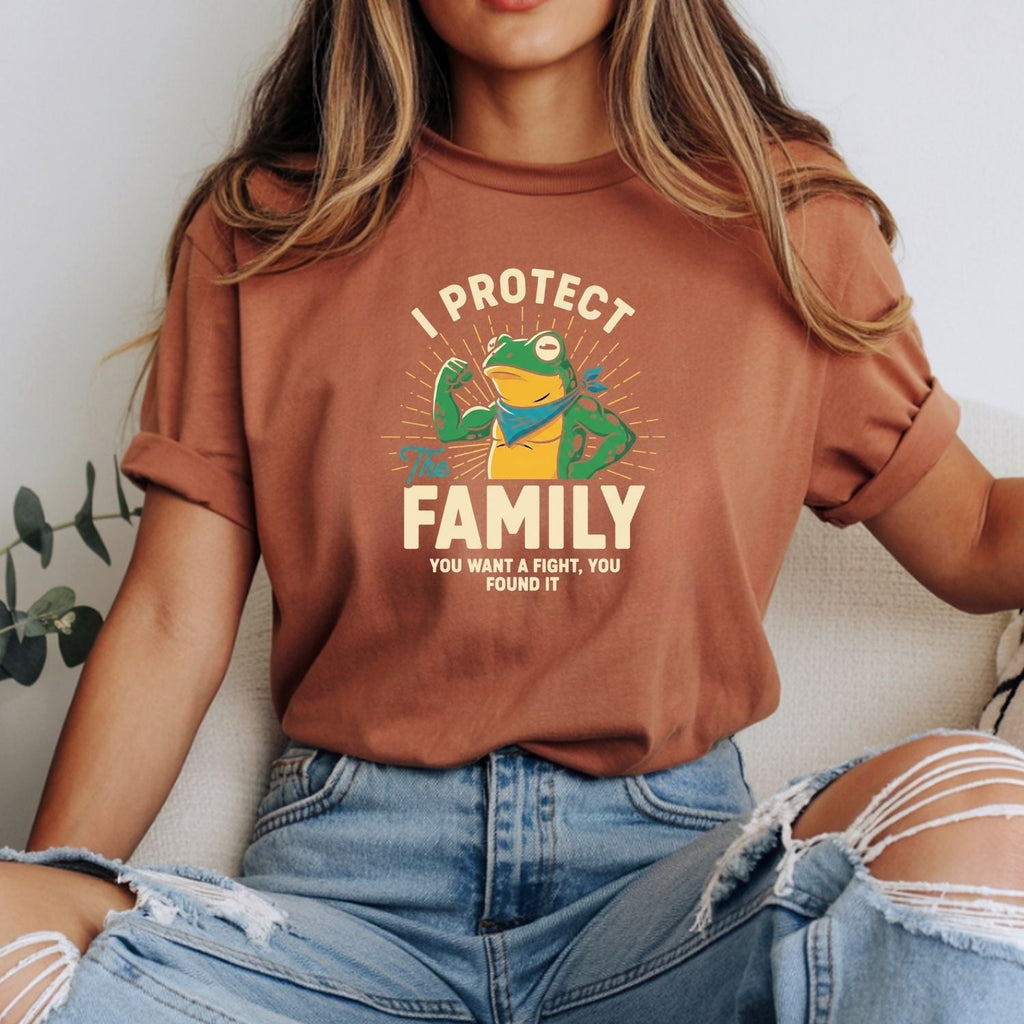 I Protect Family Frog Graphic Tee – No Kings in America product image 14