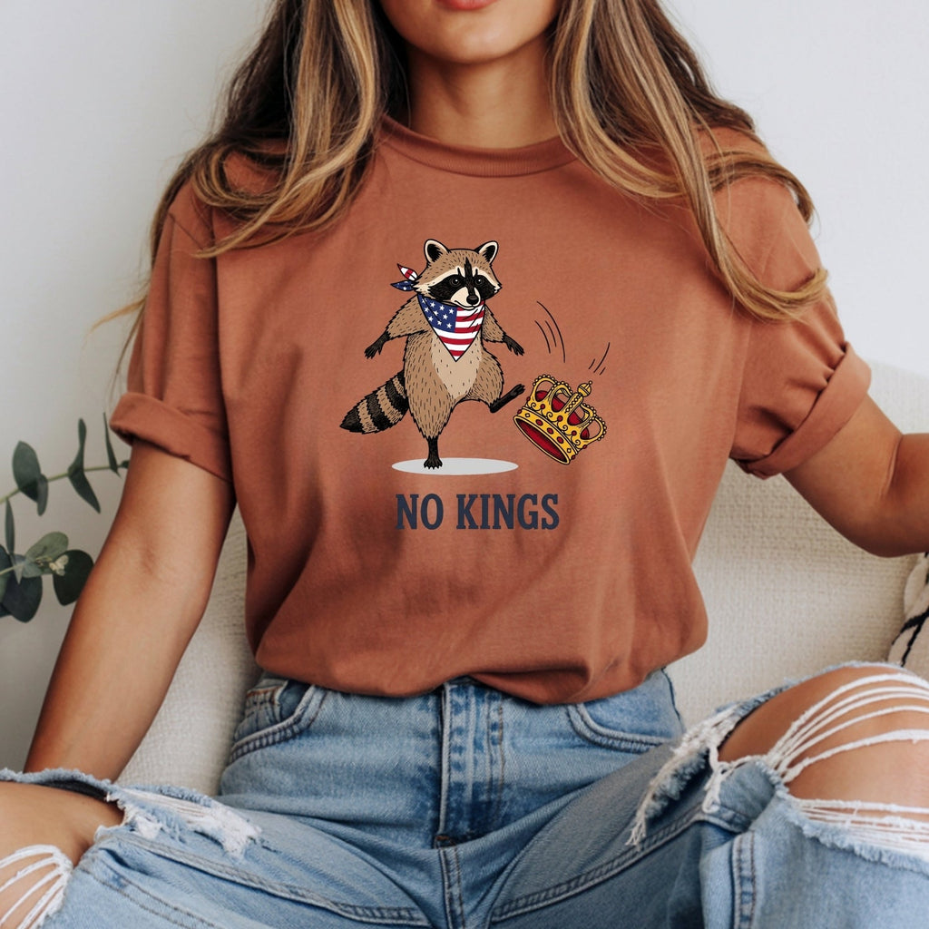 No Kings Raccoon T-Shirt – Funny American Rebel Tee – product image 10