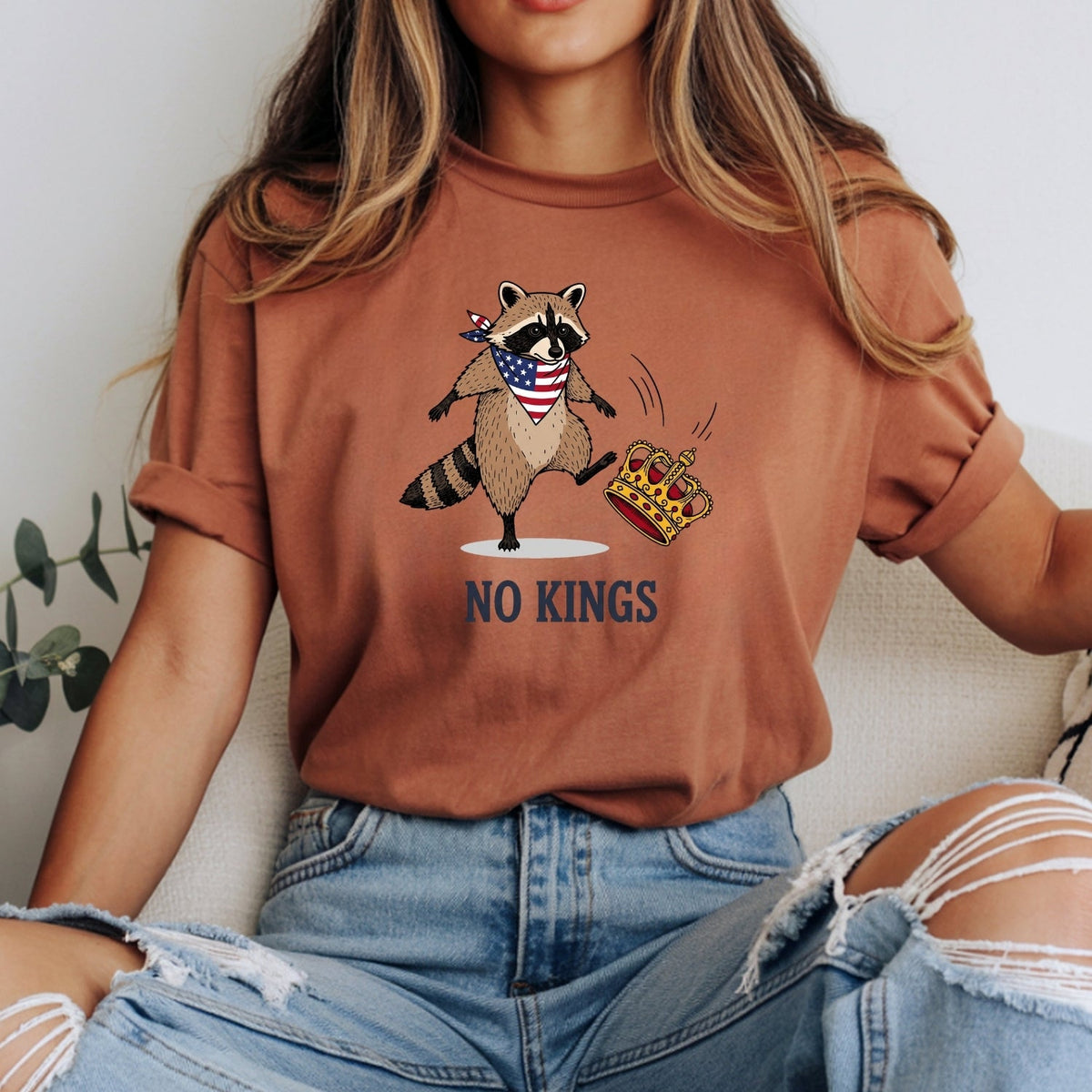 No Kings Raccoon T-Shirt – Funny American Rebel Tee – product image 10