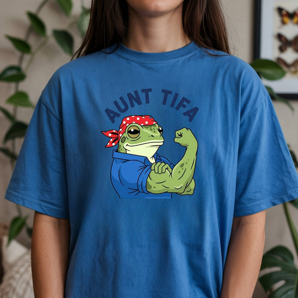 Aunt Tifa Resist Frog T-Shirt – Humorous Graphic Tee for product image 6
