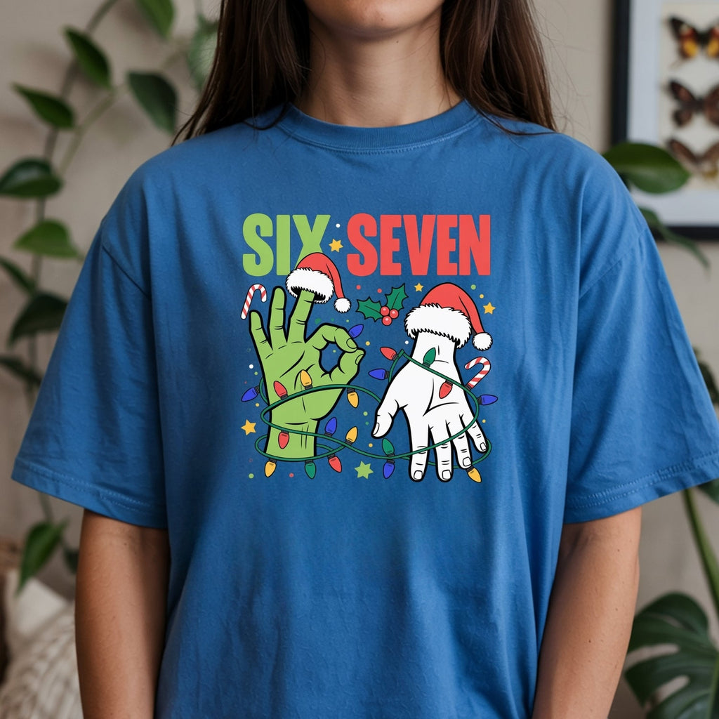 6 7 Christmas Shirt – Funny Santa Meme Holiday Tee product image 12
