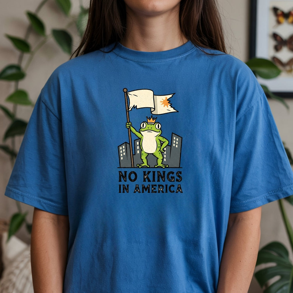 No Kings in America Frog T-Shirt – Rebellious Cartoon product image 17