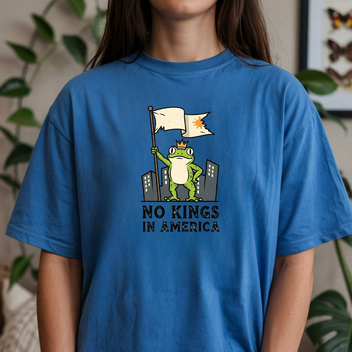 No Kings in America Frog T-Shirt – Rebellious Cartoon product image 17