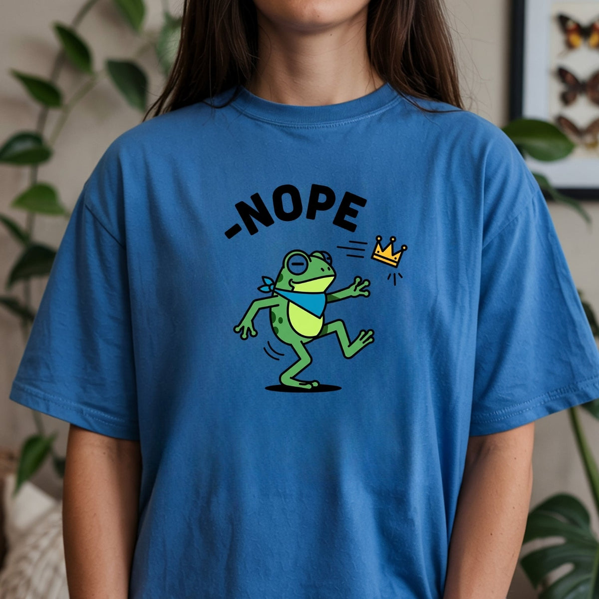 No Kings Streetwear T-Shirt – Frog Graphic Cotton Top for product image 3