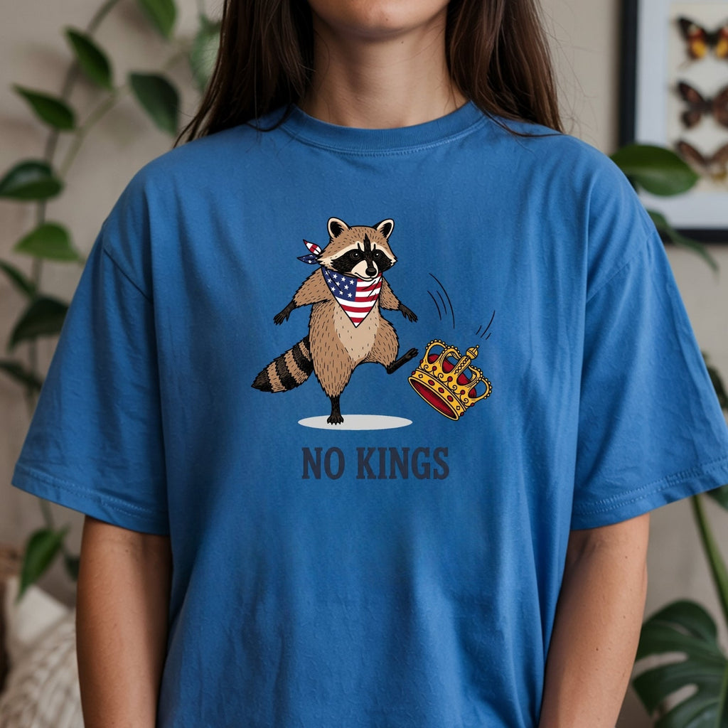 No Kings Raccoon T-Shirt – Funny American Rebel Tee – product image 11