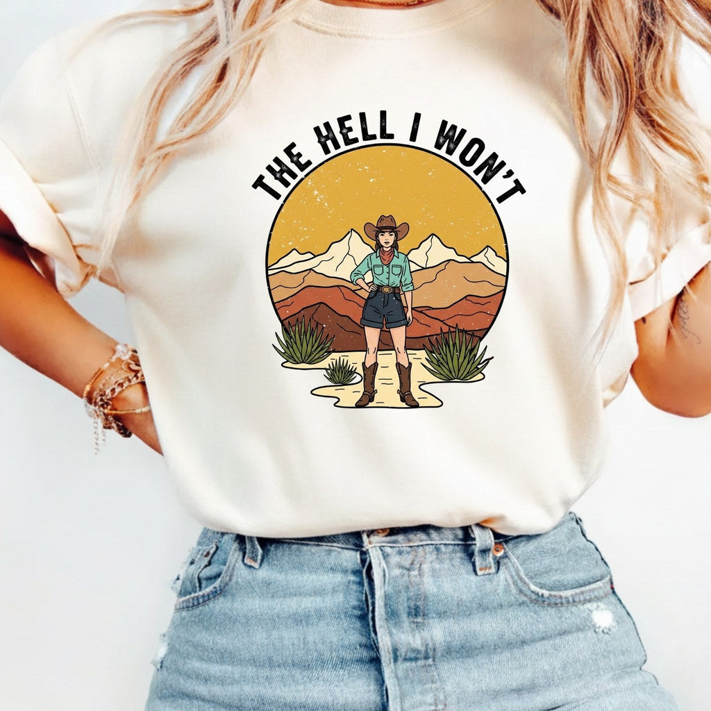 The Hell I Won’t Shirt – Retro Feminist Tee, Women’s product image 2