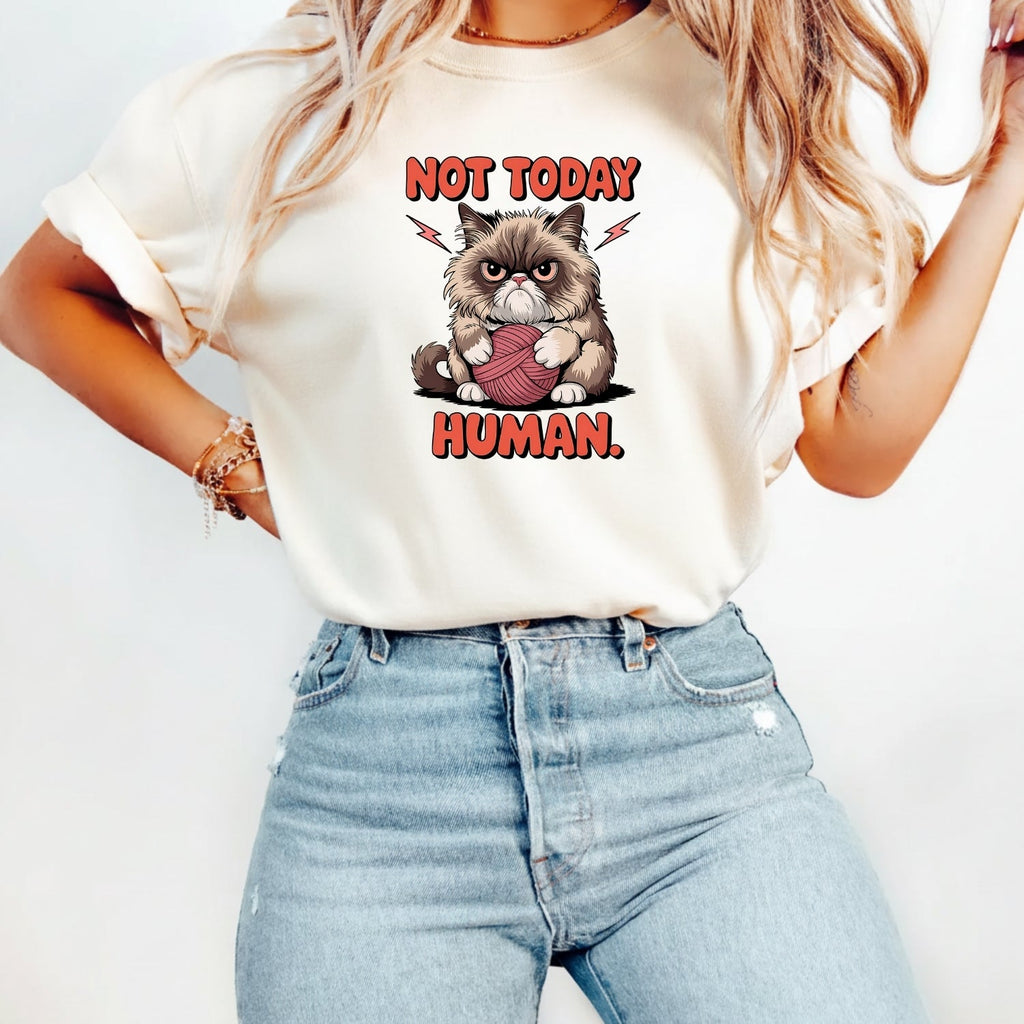 Not Today Human T-Shirt - Funny Cat Sarcastic Graphic Tee product image 7