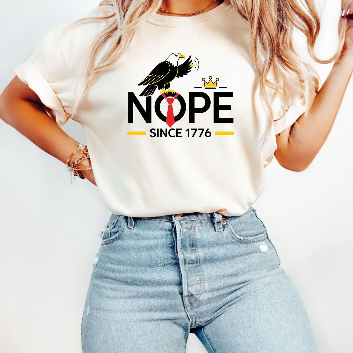 Bald Eagle NOPE Since 1776 T-Shirt – No Kings in America product image 2