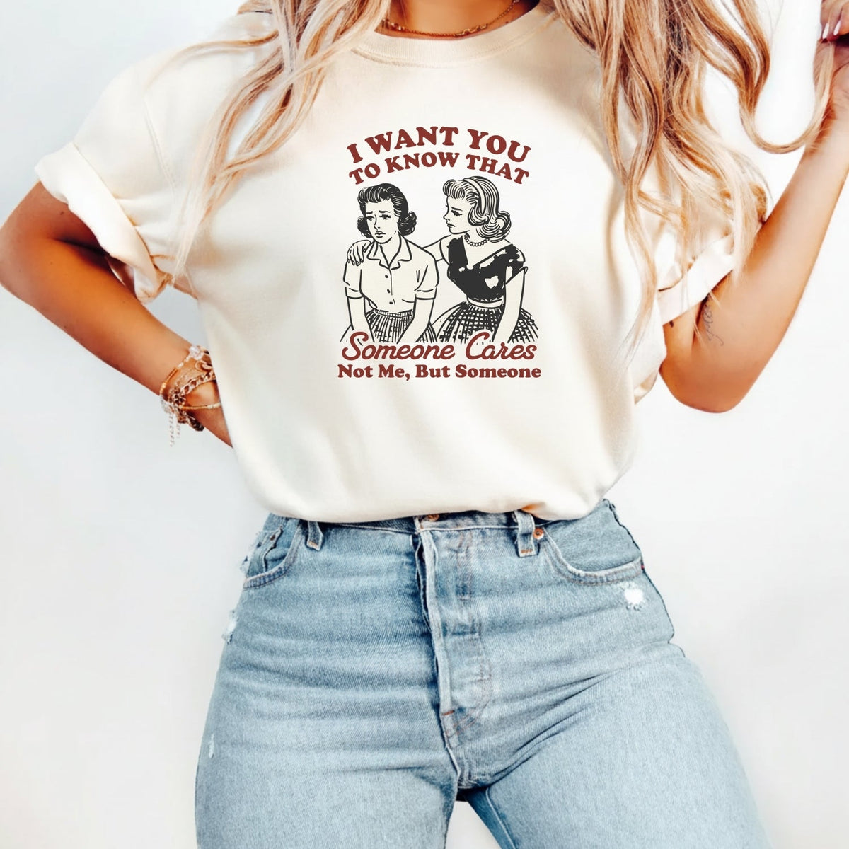 Someone Cares T-Shirt – Retro Sarcastic Tee – Snarky Humor product image 2