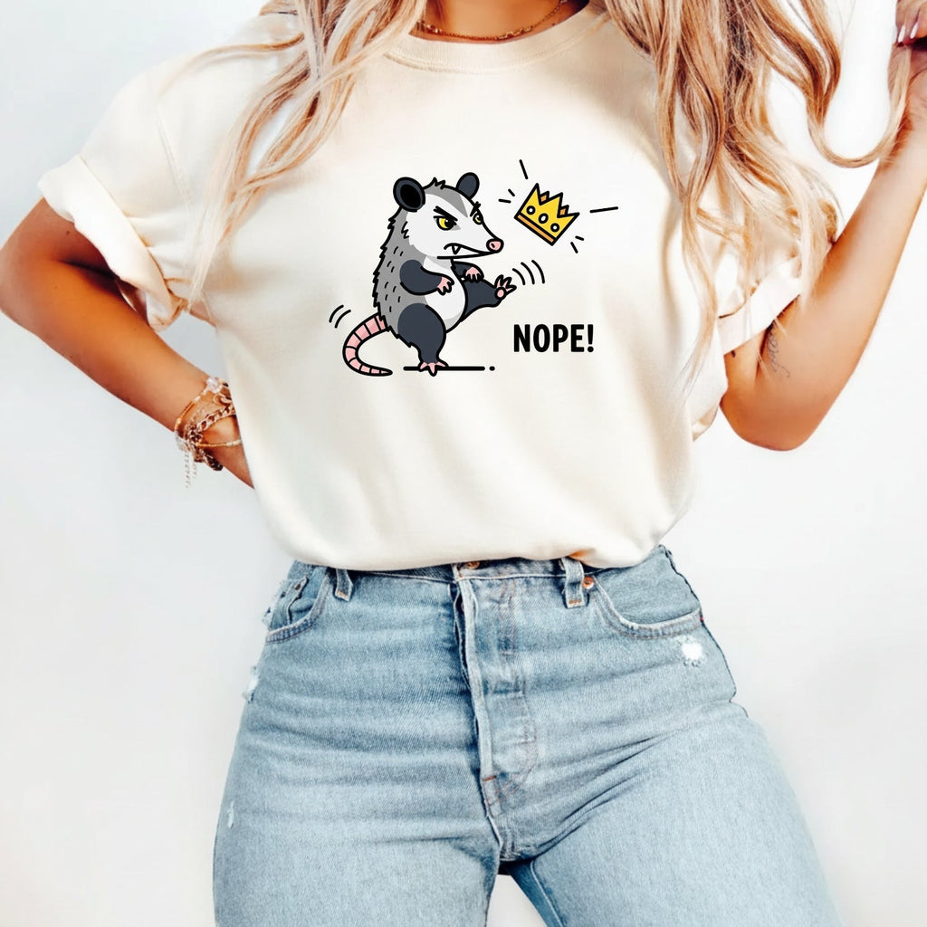 Nope Possum T-Shirt – No Kings Funny Graphic Tee – Grumpy product image 2