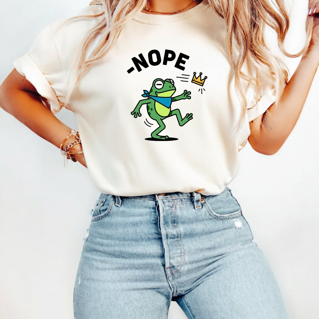 No Kings Streetwear T-Shirt – Frog Graphic Cotton Top for product image 5
