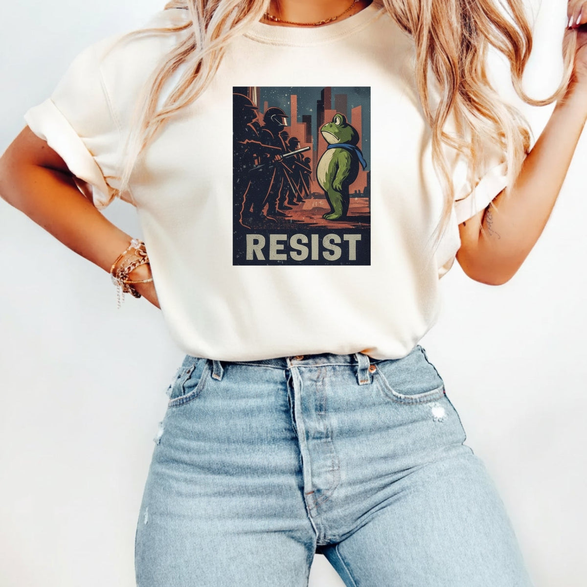 Resist Portland Frog Shirt – Funny Rebel Graphic Tee – No product image 16
