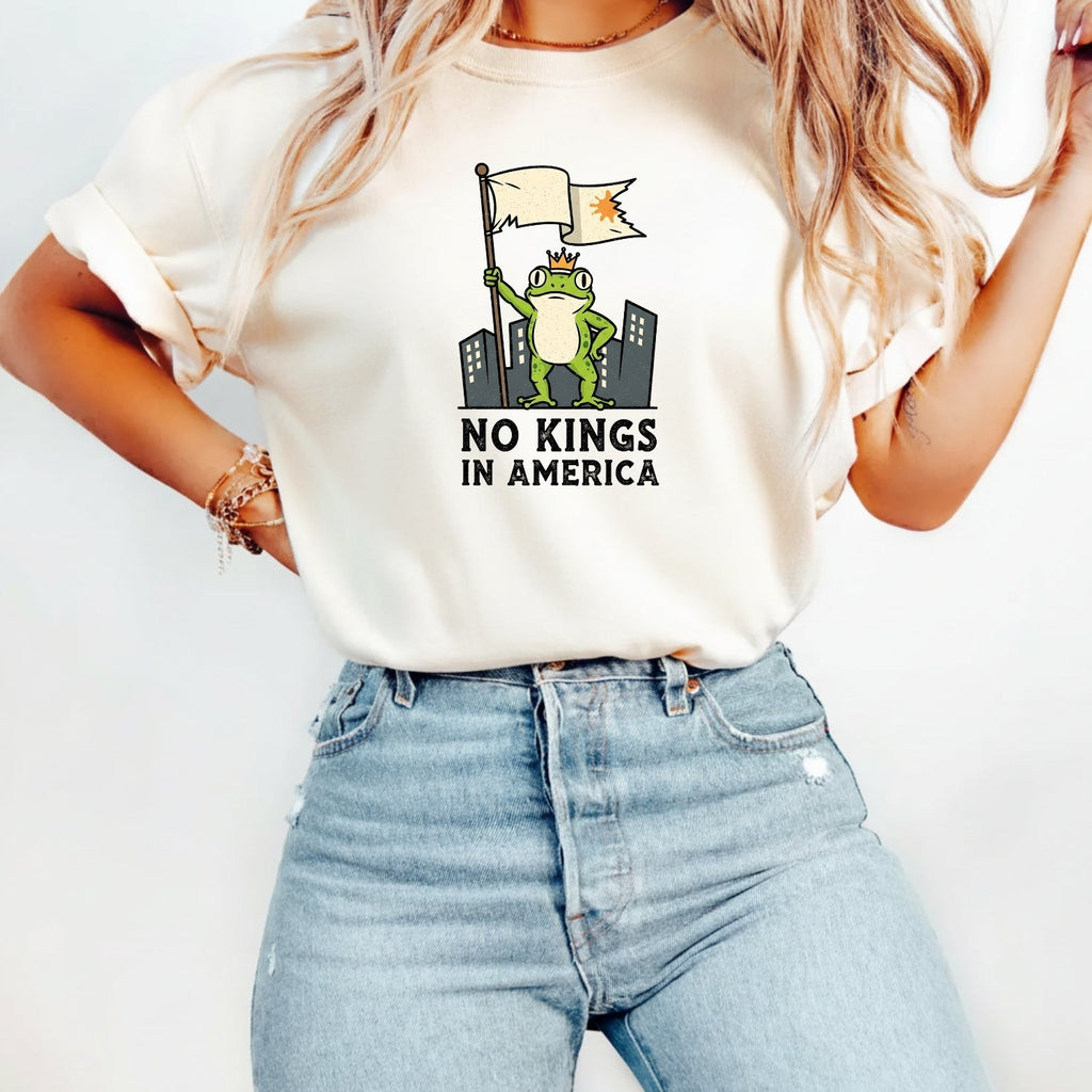 No Kings in America Frog T-Shirt – Rebellious Cartoon product image 19