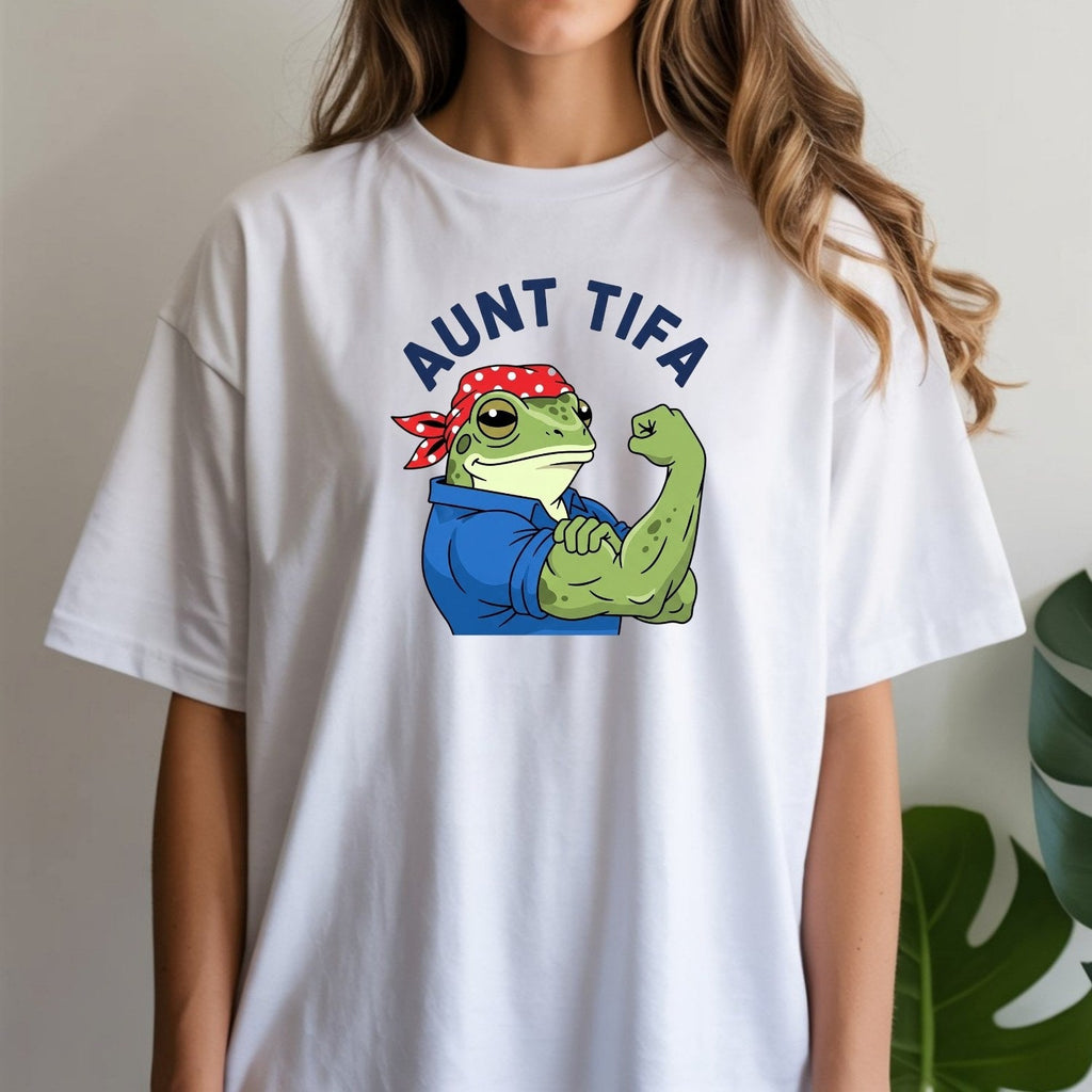 Aunt Tifa Resist Frog T-Shirt – Humorous Graphic Tee for product image 9