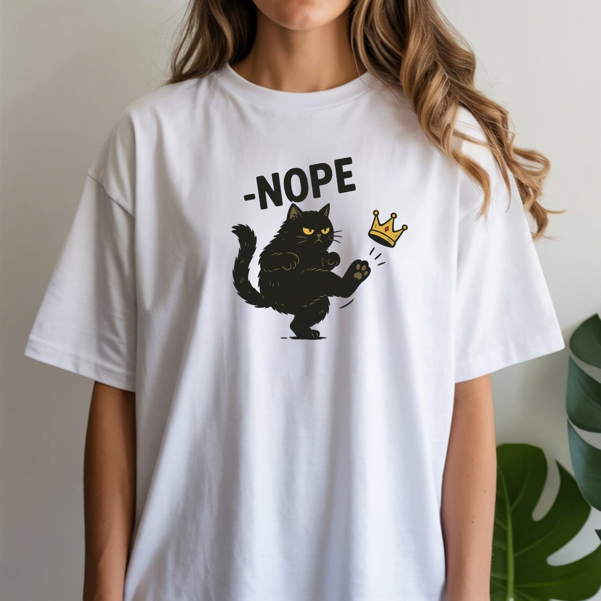 No Kings in America Black Cat Shirt – Funny Political Meme product image 3