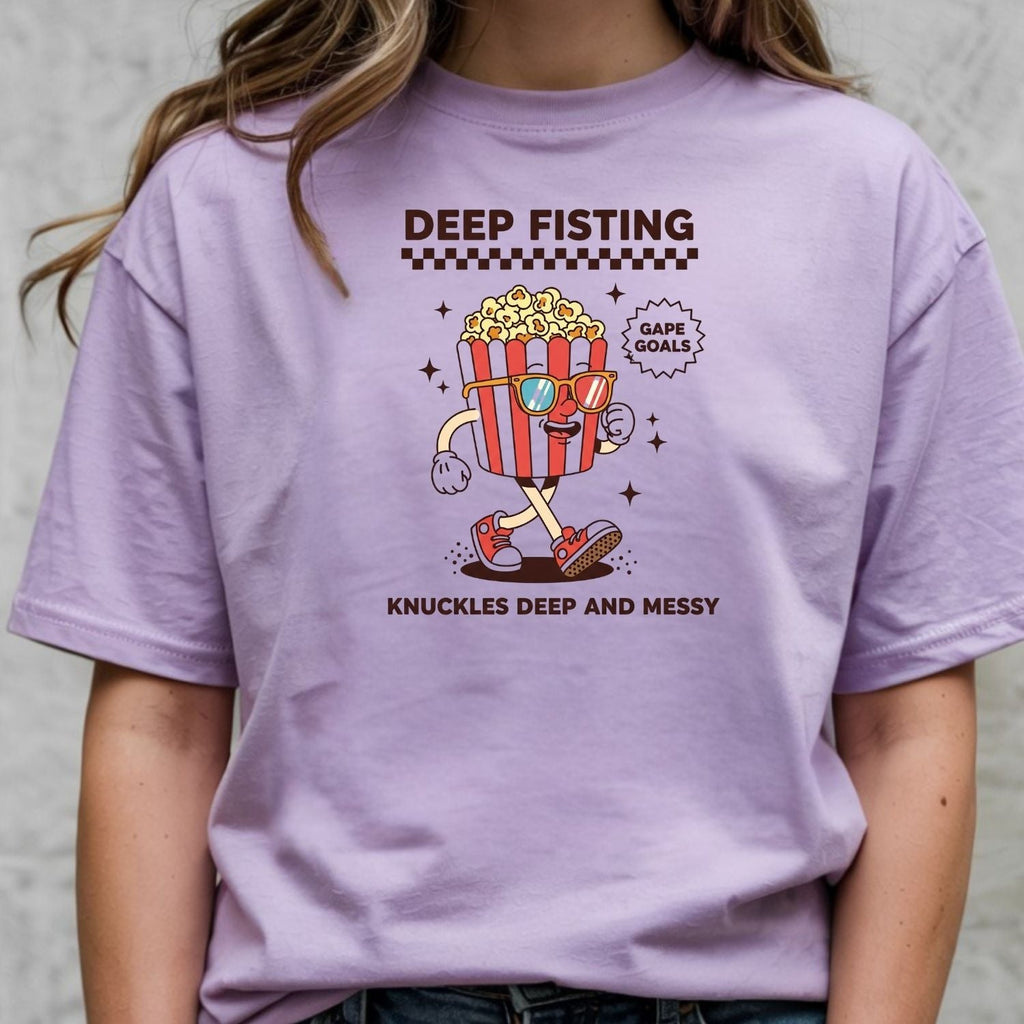 Funny Deep Fisting Popcorn T-Shirt - Retro Humor Tee product image 3