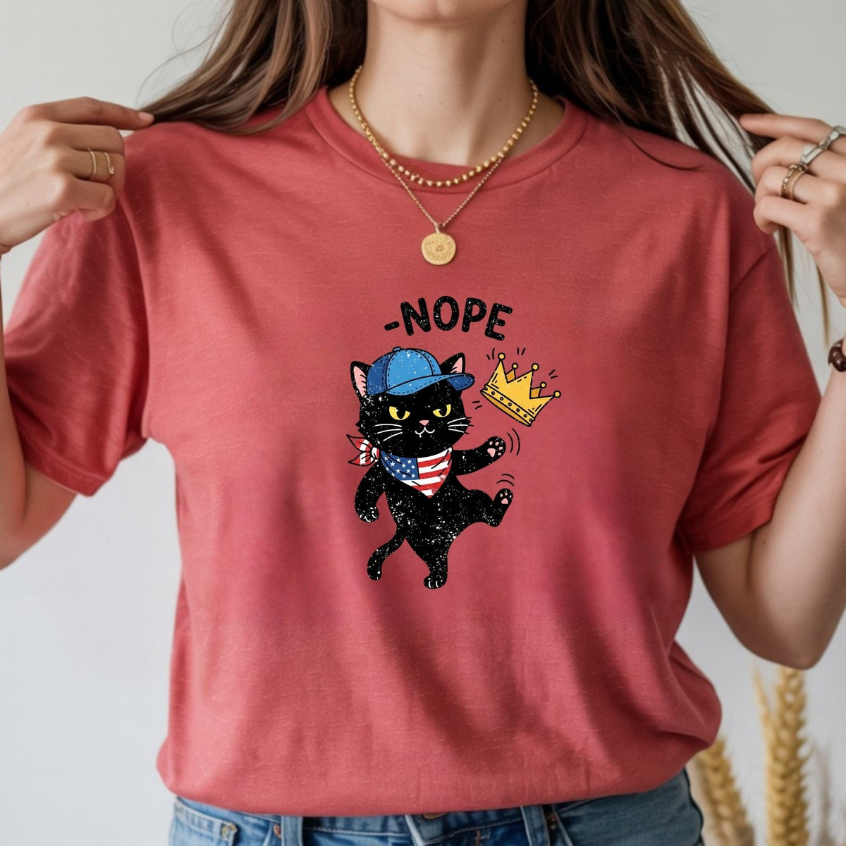 No Kings Shirt – Black Cat Parody Tee – Funny Democracy product image 5