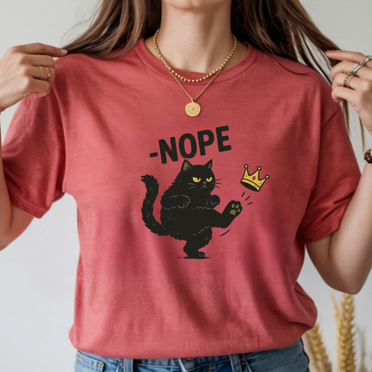 No Kings in America Black Cat Shirt – Funny Political Meme product image 5