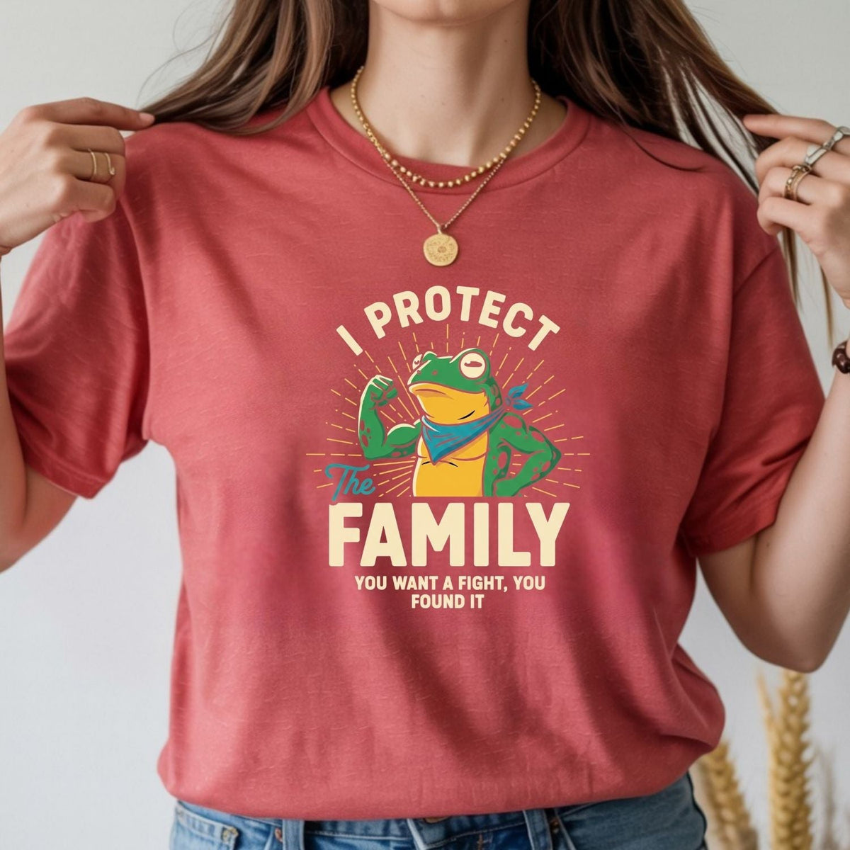 I Protect Family Frog Graphic Tee – No Kings in America product image 16