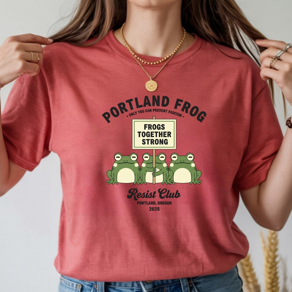 Funny Portland Frog Strong Together Tee – Rebellious Meme product image 5
