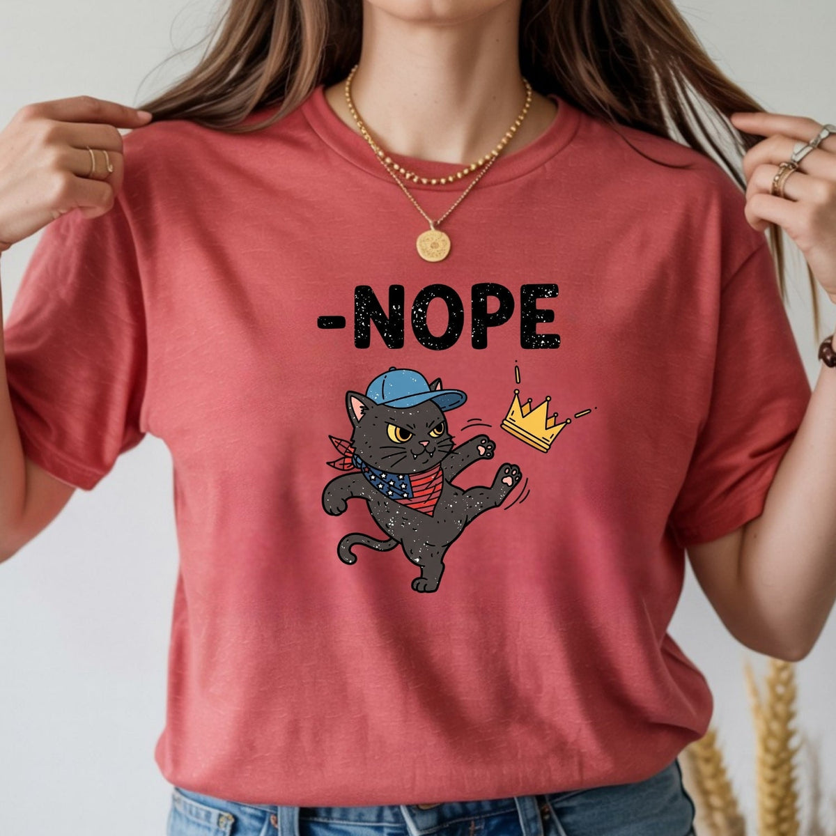 No Kings in America Tee – Black Cat Parody Shirt – Liberty product image 3