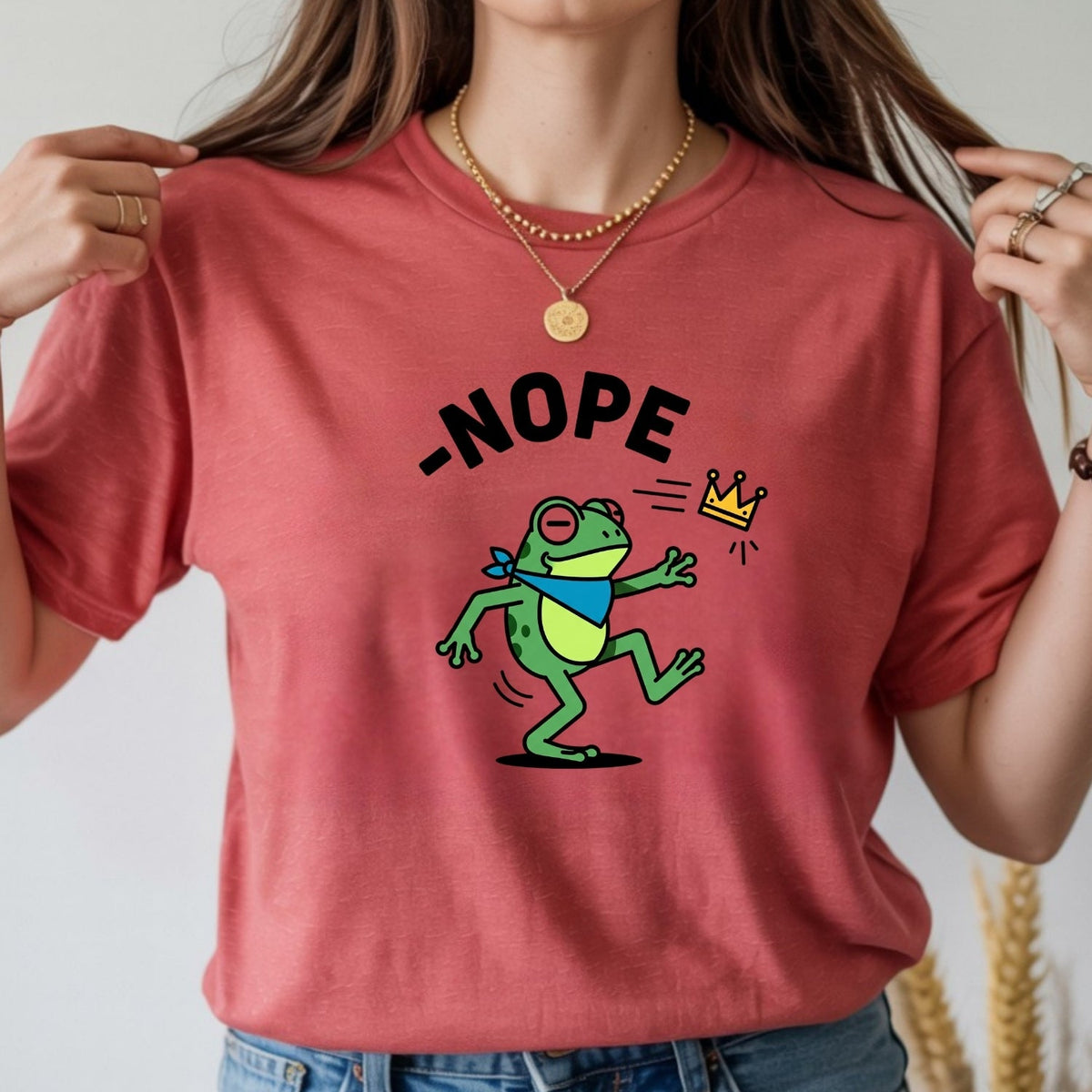 No Kings Streetwear T-Shirt – Frog Graphic Cotton Top for product image 8