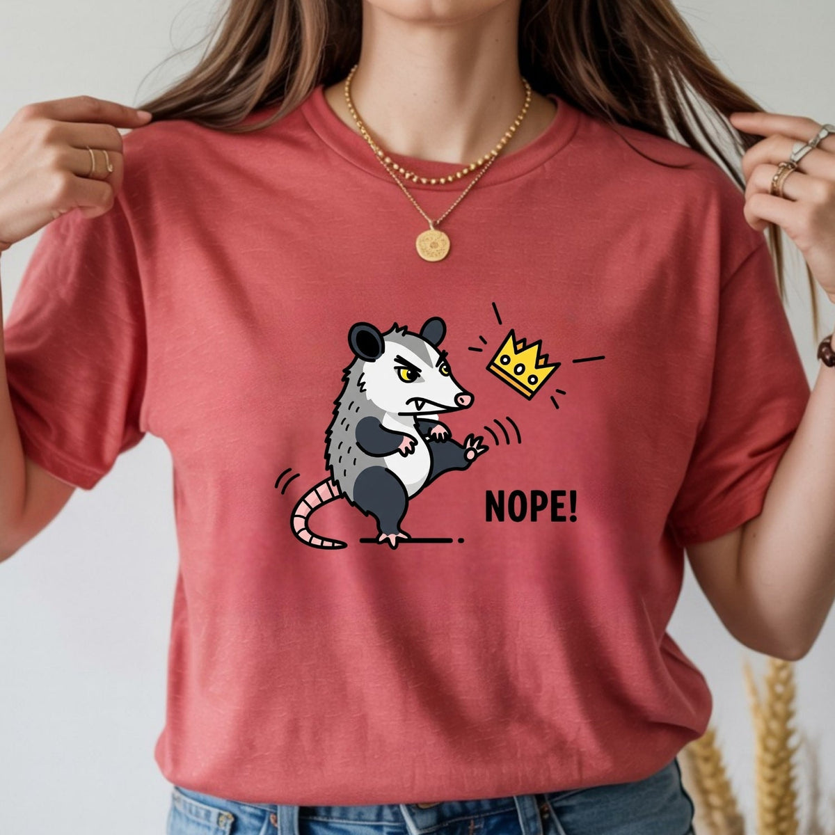 Nope Possum T-Shirt – No Kings Funny Graphic Tee – Grumpy product image 5