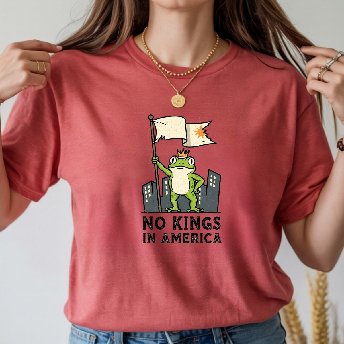No Kings in America Frog T-Shirt – Rebellious Cartoon product image 22