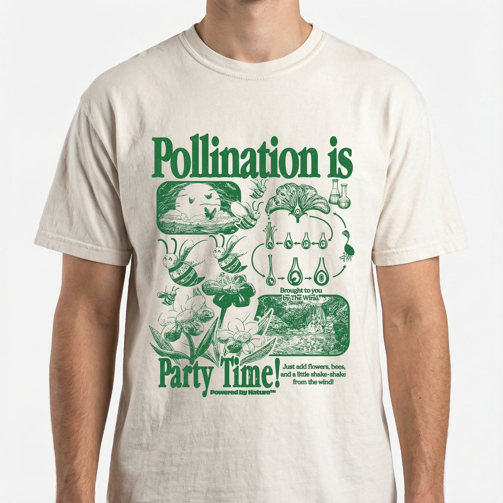 Bee Pollination Vintage Graphic T-Shirt - Retro Botanical product image 2