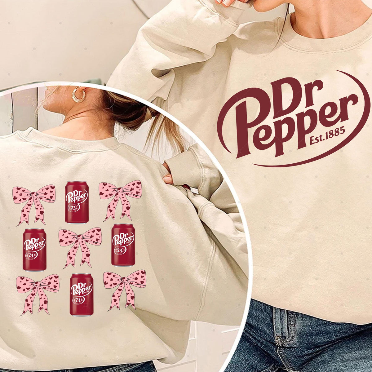Dr Pepper Two-Sided Sweatshirt – Coquette Soda Lover product image 2