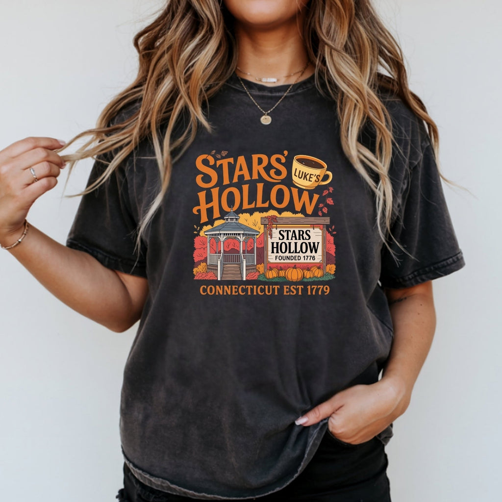 Stars Hollow T-Shirt – Retro Coffee Lover Tee – Vintage product image 19
