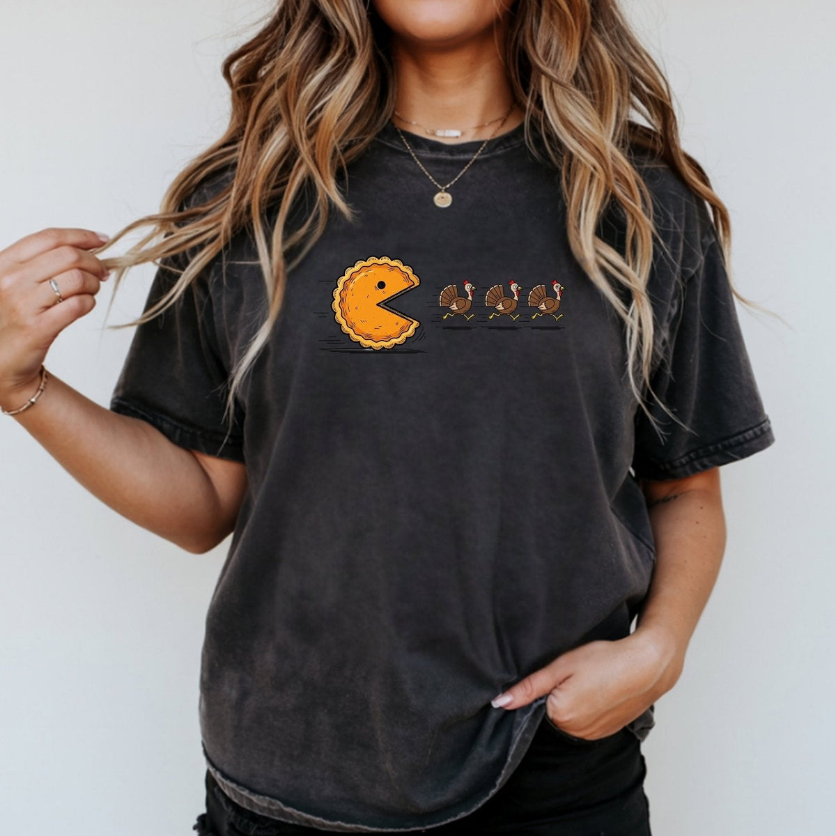 Retro Turkey Chase Shirt – Funny Thanksgiving Pumpkin Pie product image 17